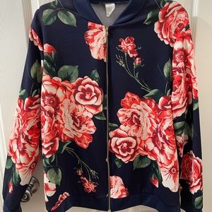 Floral bomber jacket